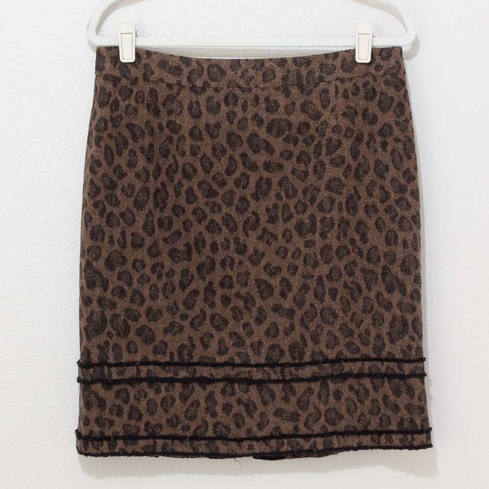 Etcetera Women's Brown & Black Cheetah Printed Skirt Size 12